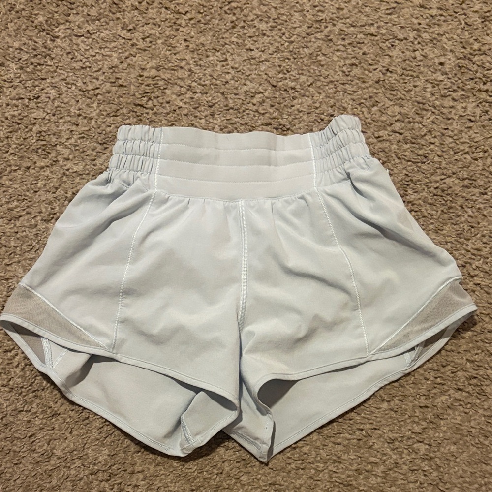 Light Blue Lululemon Hottie Hot shorts